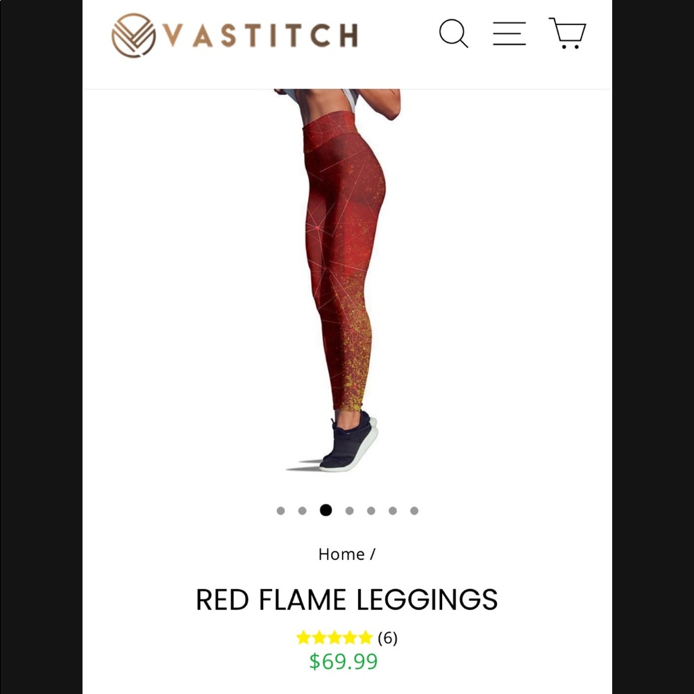 Vastitch Red Flame Leggings Size M